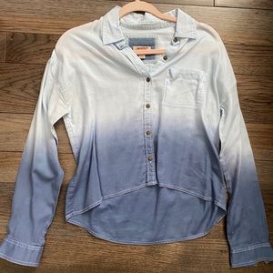 Arizona Jeans Ombré High-Low Button Down
